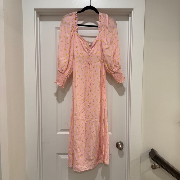 Faithfull The Brand Mathilde Midi Sun Dress | Floral Print | Size 6 | Pink - Picture 12 of 12